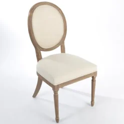 Dining Chairs-Kirkland's Home Louis Cream Upholstered Dining Chair Ivory