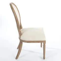 Dining Chairs-Kirkland's Home Louis Cream Upholstered Dining Chair Ivory