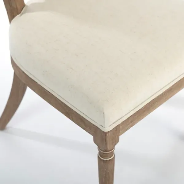 Dining Chairs-Kirkland's Home Louis Cream Upholstered Dining Chair Ivory