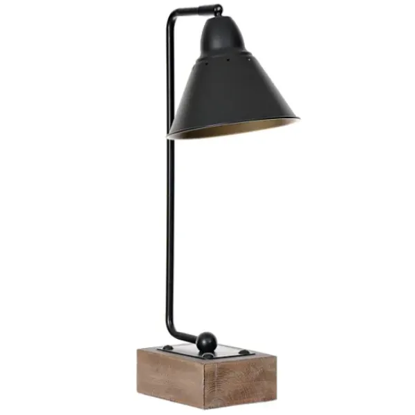 Table Lamps-Kirkland's Home Louis Matte Metal And Wood Table Lamp Black
