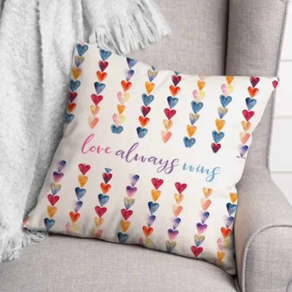 Pillows-Kirkland's Home Love Always Wins Outdoor Pillow White/Multi