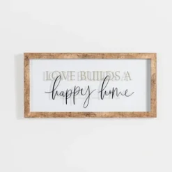 Wall Quotes & Signs-Kirkland's Home Love Builds A Happy Home Wall Plaque White/Black/Tan