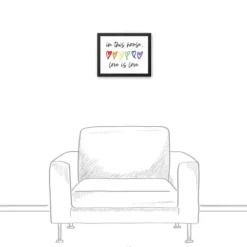 Wall Quotes & Signs-Kirkland's Home Love Is Love Framed Canvas Art Print White/Multi