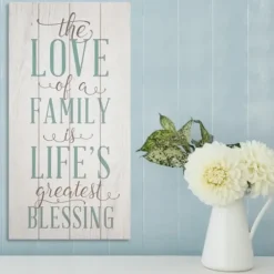 Wall Quotes & Signs-Kirkland's Home Love Of A Family Wall Plaque White/Blue/Brown