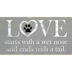 Wall Quotes & Signs-Kirkland's Home Love Starts With A Wet Nose Canvas Art Print Gray
