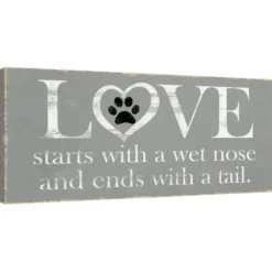 Wall Quotes & Signs-Kirkland's Home Love Starts With A Wet Nose Canvas Art Print Gray