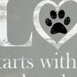 Wall Quotes & Signs-Kirkland's Home Love Starts With A Wet Nose Canvas Art Print Gray