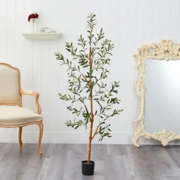 Trees & Topiaries-Kirkland's Home Lucky Olive Tree In Nursery Planter, 54 In.