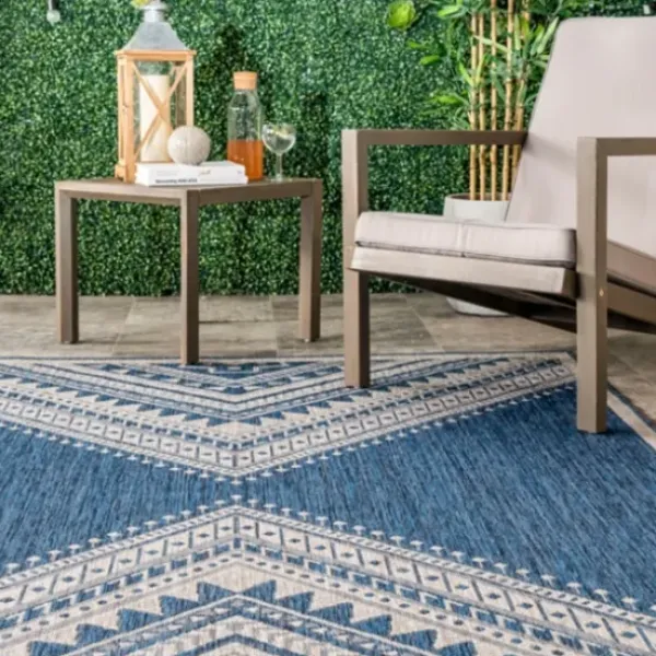 Outdoor Rugs-Kirkland's Home Luxe Diamond Outdoor Area Rug, 5X7 Gray
