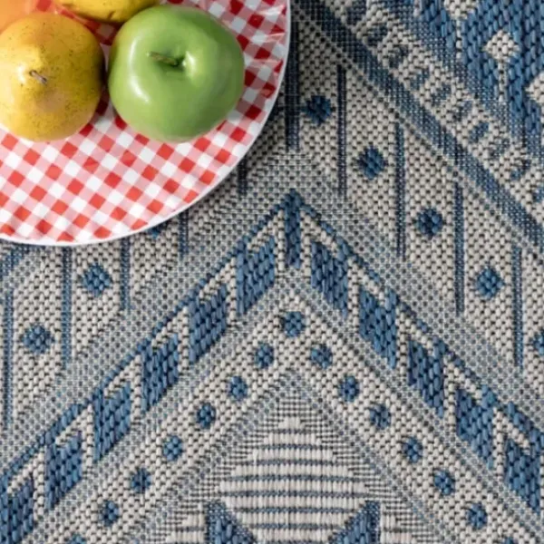 Outdoor Rugs-Kirkland's Home Luxe Diamond Outdoor Area Rug, 5X7 Gray