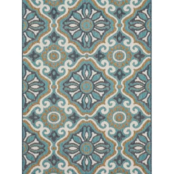 Outdoor Rugs-Kirkland's Home Luxe Diamond Outdoor Area Rug, 7X10 Gray