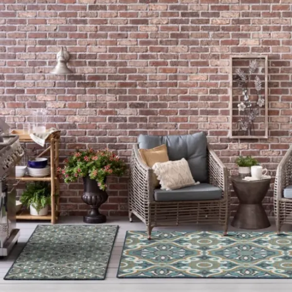 Outdoor Rugs-Kirkland's Home Luxe Diamond Outdoor Area Rug, 7X10 Gray