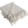 Blankets & Throws-Kirkland's Home Luxe Knit Fringed Throw Ivory