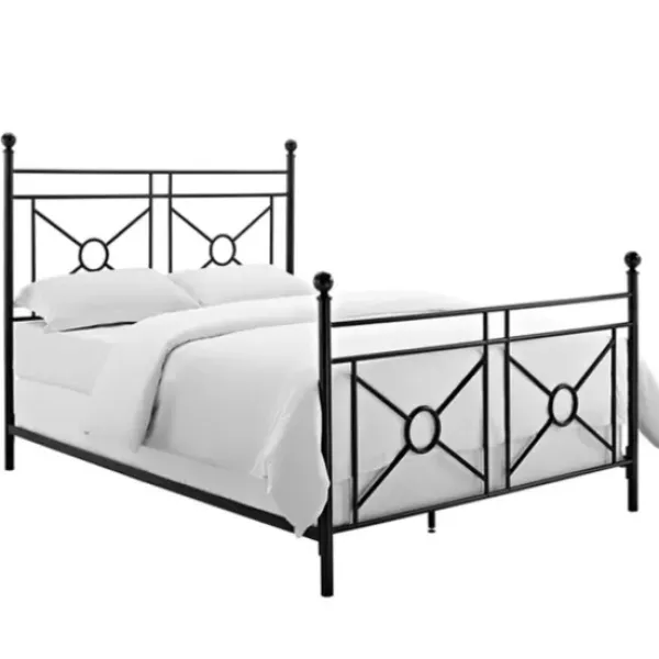 Beds & Headboards-Kirkland's Home Macgregor Metal X-Panel King Bed Black