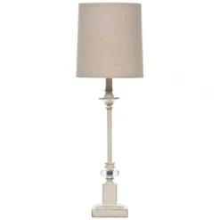 Buffet Lamps-Kirkland's Home Mackinaw Cream Crystal Buffet Lamp Ivory