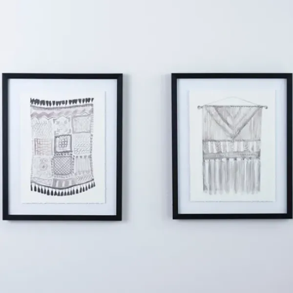 Framed Art-Kirkland's Home Macrame I Framed Art Print White/Gray