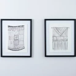 Framed Art-Kirkland's Home Macrame Ii Framed Art Print White/Gray