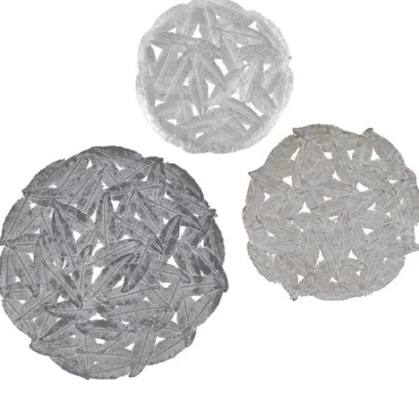 Wall Plaques-Kirkland's Home Madison Park Iron Feathers Wall Plaques, Set Of 3 Silver/Gray