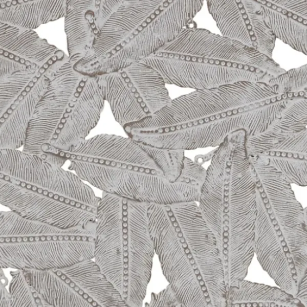 Wall Plaques-Kirkland's Home Madison Park Iron Feathers Wall Plaques, Set Of 3 Silver/Gray