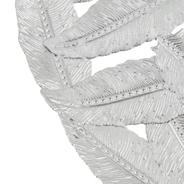 Wall Plaques-Kirkland's Home Madison Park Iron Feathers Wall Plaques, Set Of 3 Silver/Gray
