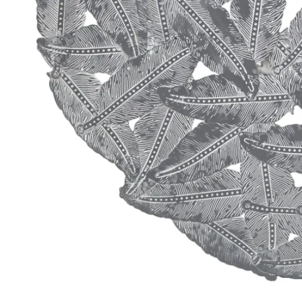 Wall Plaques-Kirkland's Home Madison Park Iron Feathers Wall Plaques, Set Of 3 Silver/Gray