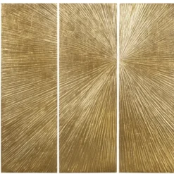 Wall Plaques-Kirkland's Home Madison Park Sunburst 3-Pc. Wall Plaque Gold