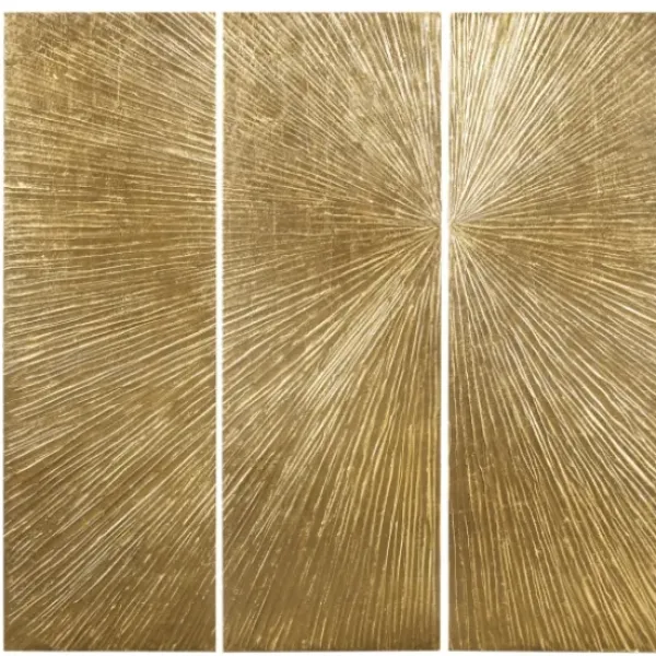 Wall Plaques-Kirkland's Home Madison Park Sunburst 3-Pc. Wall Plaque Gold