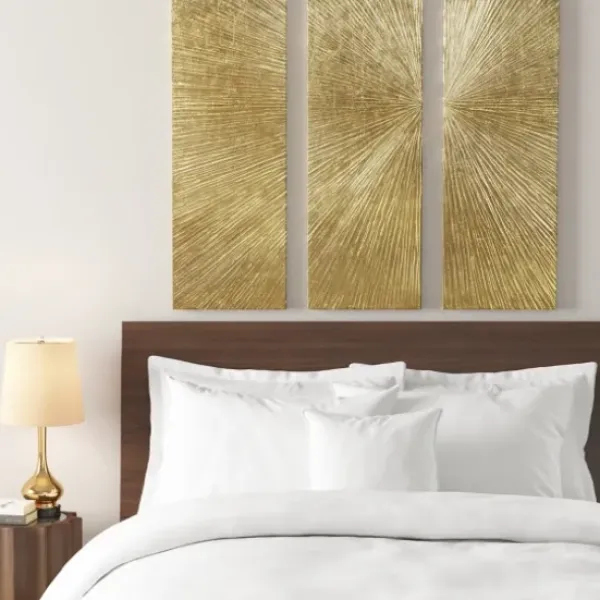 Wall Plaques-Kirkland's Home Madison Park Sunburst 3-Pc. Wall Plaque Gold