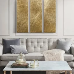 Wall Plaques-Kirkland's Home Madison Park Sunburst 3-Pc. Wall Plaque Gold