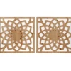 Wall Plaques-Kirkland's Home Madison Park Wood Lotus Wall Plaques, Set Of 2 Brown/White