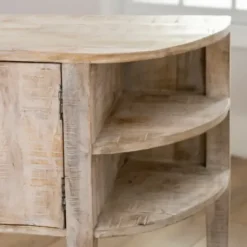 Entryway Furniture-Kirkland's Home Maeve Wash Console Table White