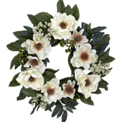 Wreaths-Kirkland's Home Magnolia And Berry Wreath White