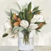 Canvas Art-Kirkland's Home Magnolia Bouquet Framed Canvas Art Print Ivory/Green