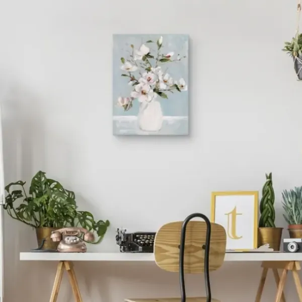Canvas Art-Kirkland's Home Magnolia Charm Canvas Art Print, 18X24 In. White/Blue