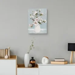 Canvas Art-Kirkland's Home Magnolia Charm Canvas Art Print, 18X24 In. White/Blue