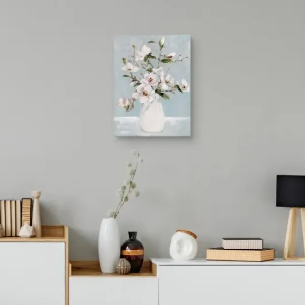 Canvas Art-Kirkland's Home Magnolia Charm Canvas Art Print, 18X24 In. White/Blue
