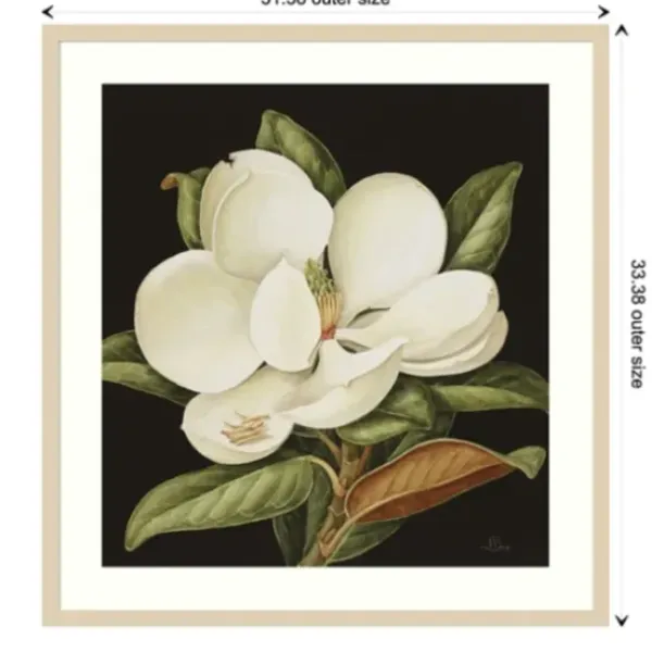 Framed Art-Kirkland's Home Magnolia Grandflora Framed Art Print White/Green/Black