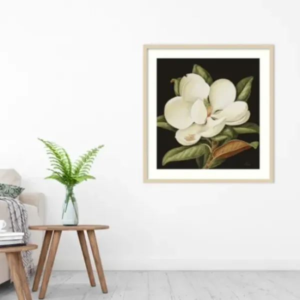 Framed Art-Kirkland's Home Magnolia Grandflora Framed Art Print White/Green/Black