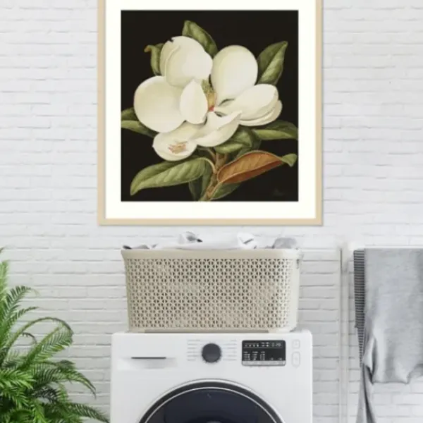 Framed Art-Kirkland's Home Magnolia Grandflora Framed Art Print White/Green/Black