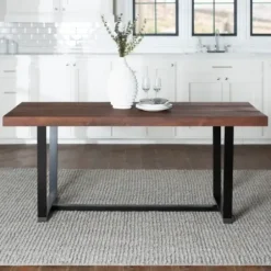 Dining Tables-Kirkland's Home Mahogany Distressed Solid Wood Dining Table Brown