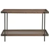Console Tables-Kirkland's Home Mahogany Oak Wood Tray Top Console Table Brown