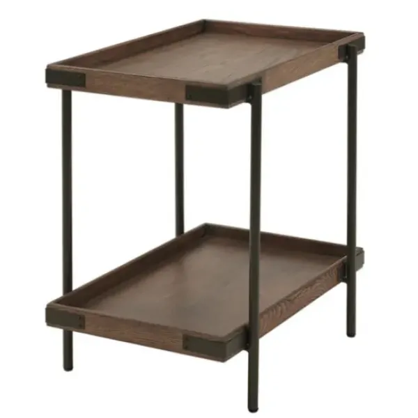 Accent & End Tables-Kirkland's Home Mahogany Tray Top And Shelf Wood Accent Table Brown