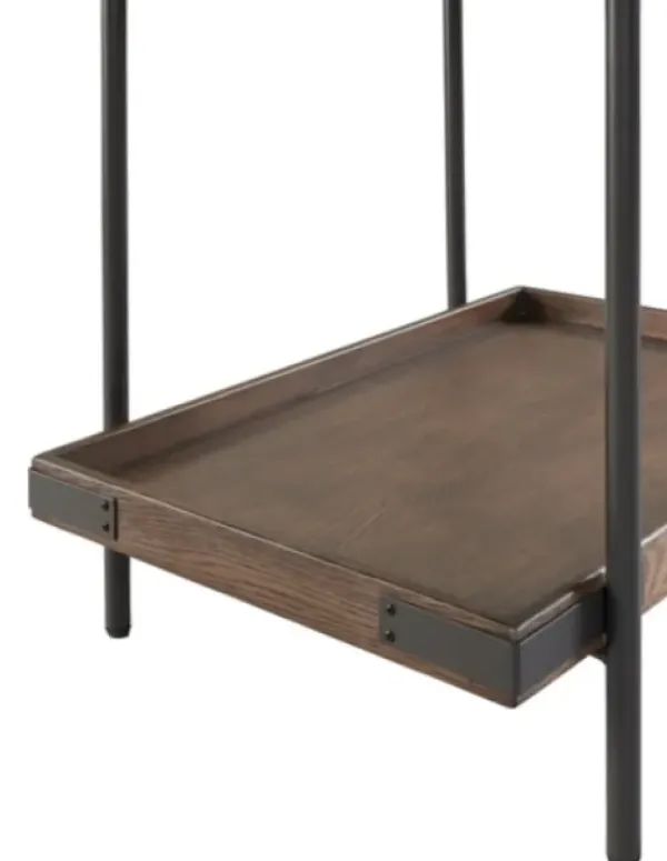 Accent & End Tables-Kirkland's Home Mahogany Tray Top And Shelf Wood Accent Table Brown