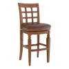Bar Stools & Counter Height Stools-Kirkland's Home Mahogany Trellis Swivel Bar Stool Brown