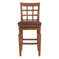 Bar Stools & Counter Height Stools-Kirkland's Home Mahogany Trellis Swivel Bar Stool Brown