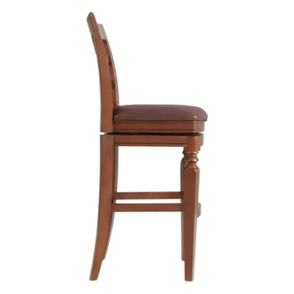 Bar Stools & Counter Height Stools-Kirkland's Home Mahogany Trellis Swivel Bar Stool Brown