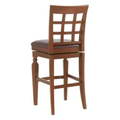 Bar Stools & Counter Height Stools-Kirkland's Home Mahogany Trellis Swivel Bar Stool Brown