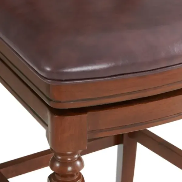Bar Stools & Counter Height Stools-Kirkland's Home Mahogany Trellis Swivel Bar Stool Brown