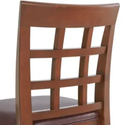 Bar Stools & Counter Height Stools-Kirkland's Home Mahogany Trellis Swivel Bar Stool Brown