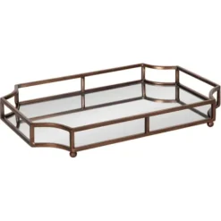 Decorative Trays-Kirkland's Home Mahogany Wood Grid Mesh Decorative Trays, Set Of 2 Brown
